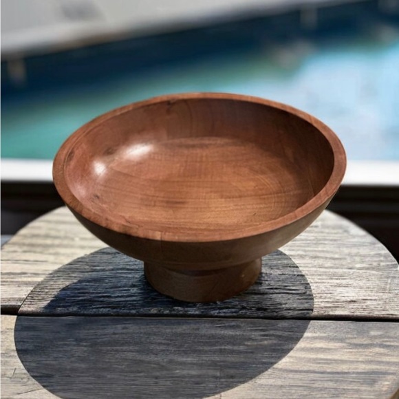 Beautiful Wood Pedestal Bowl - Picture 3 of 15